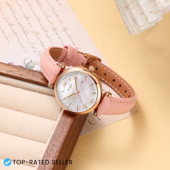 Rose Gold Analog Watch Leather Strap Minimalist Classic Elegant Women\'s main image 4